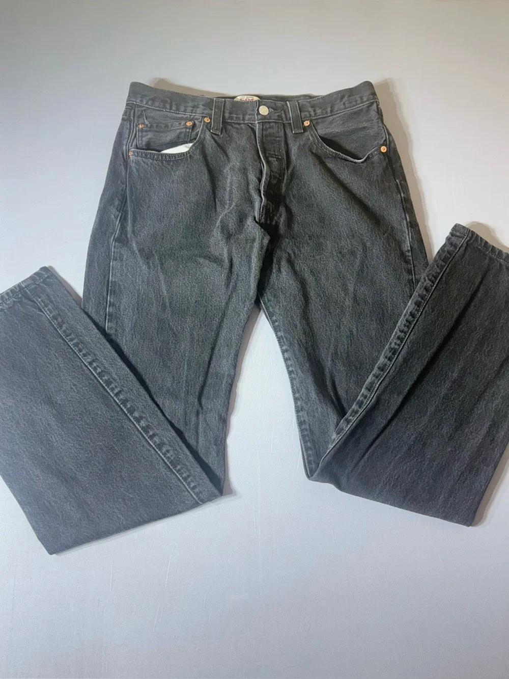 Vintage‎ Levi's 501 Original Fit Button Fly Black Denim Jeans 34x36